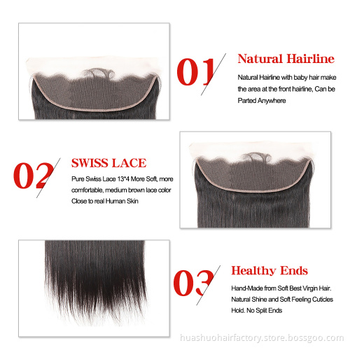 One Donor Brazilian Cuticle Aligned Straight Hair 13X4 Ear To Ear Pre Plucked Lace Frontal